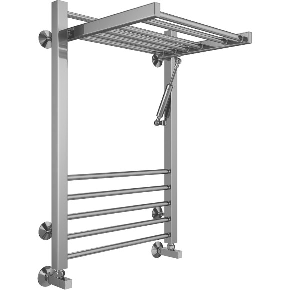 Водяной полотенцесушитель Terminus Валенсия П12 500х800 4670078529473 с полкой Хром, нижнее подключение, G 1/2" ВР, с угловым соединением Водяной полотенцесушитель Terminus Валенсия П12 500х800 4670078529473 с полкой Хром, нижнее подключение, G 1/2" ВР, с угловым соединением