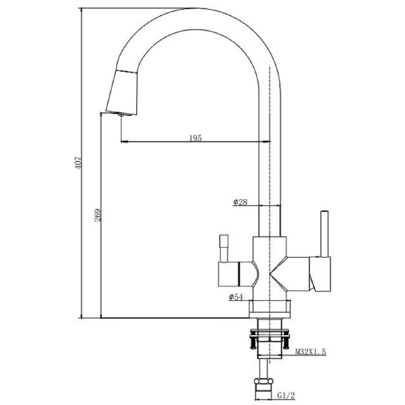 Смеситель для кухни Aquatek AQ1085CR Хром Смеситель для кухни Aquatek AQ1085CR Хром