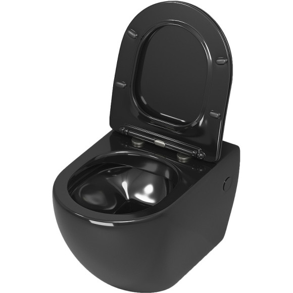 Унитаз Grossman GR-4411blackS подвесной Черный глянец с сиденьем Микролифт Унитаз Grossman GR-4411blackS подвесной Черный глянец с сиденьем Микролифт