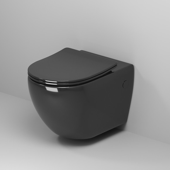 Унитаз Grossman GR-4411blackS подвесной Черный глянец с сиденьем Микролифт Унитаз Grossman GR-4411blackS подвесной Черный глянец с сиденьем Микролифт