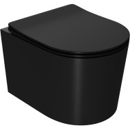 Унитаз Point Веста PN41701BM подвесной Черный матовый с сиденьем Микролифт Унитаз Point Веста PN41701BM подвесной Черный матовый с сиденьем Микролифт