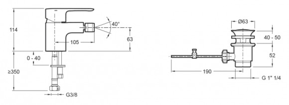 Смеситель для биде Jacob Delafon July E16028-4-CP Хром