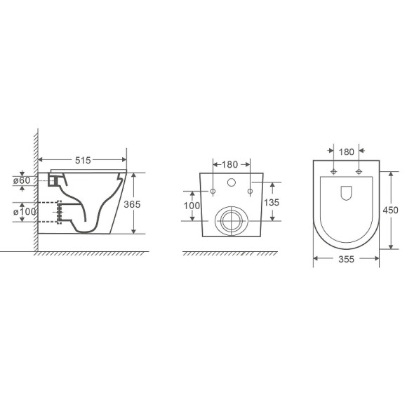 Унитаз WeltWasser Salzbach 041 MT-GR 10000008259 подвесной Серый матовый с сиденьем Микролифт