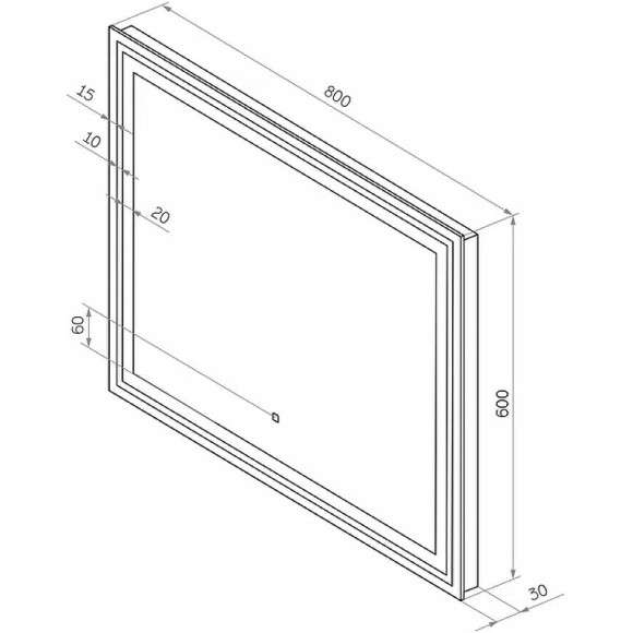 Зеркало Континент Fancy 800x600 ЗЛП874 с подсветкой с сенсорным выключателем Зеркало Континент Fancy 800x600 ЗЛП874 с подсветкой с сенсорным выключателем