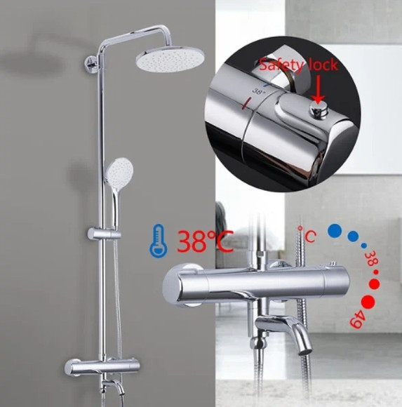 Душевая система Gappo G90 G2490 с термостатом Хром Душевая система Gappo G90 G2490 с термостатом Хром