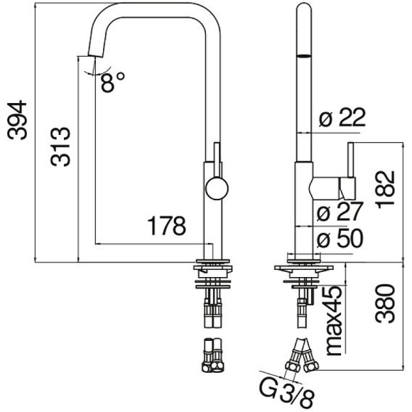 Смеситель для кухни Nobili Acquerelli AQ93113CR Хром Смеситель для кухни Nobili Acquerelli AQ93113CR Хром