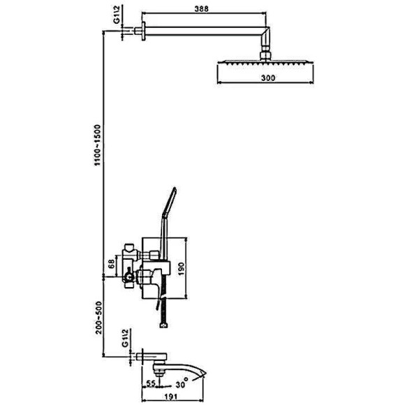 Душевая система Gappo G7107 Хром