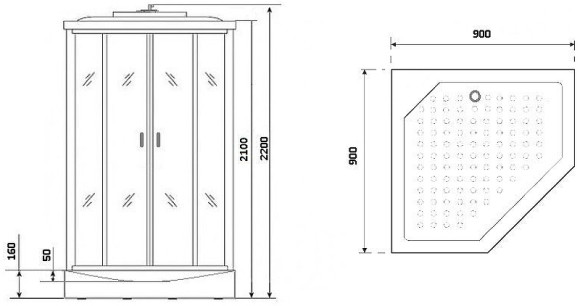 Душевая кабина Niagara Premium 90x90 NG-6901-01D Black без гидромассажа Душевая кабина Niagara Premium 90x90 NG-6901-01D Black без гидромассажа