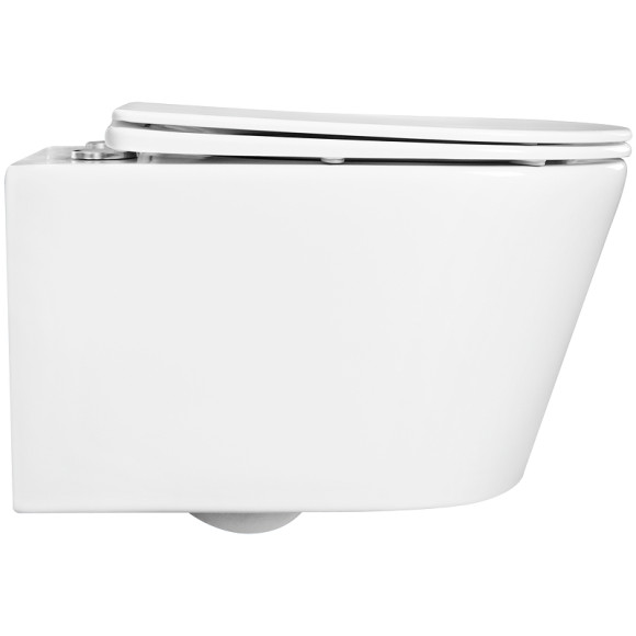 Комплект унитаза с инсталляцией Aquatek Set Aquatek Оберон KDI18 с сиденьем Микролифт и клавишей смыва Хром глянцевый