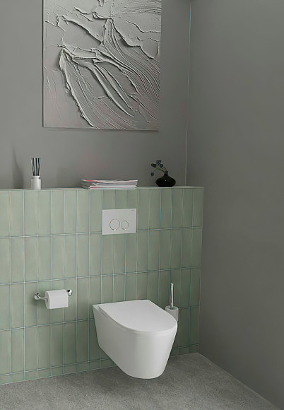 Комплект унитаза с инсталляцией Aquatek Set Aquatek Оберон KDI18 с сиденьем Микролифт и клавишей смыва Хром глянцевый