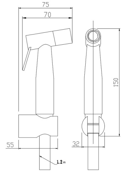 Гигиенический душ BelBagno Nova BB-IFS1-IN Сатин Гигиенический душ BelBagno Nova BB-IFS1-IN Сатин