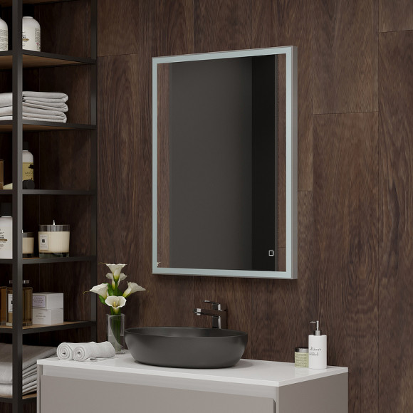 Зеркало Континент Solid 600х800 ЗЛП620 с подсветкой Серебро с сенсорным выключателем Зеркало Континент Solid 600х800 ЗЛП620 с подсветкой Серебро с сенсорным выключателем