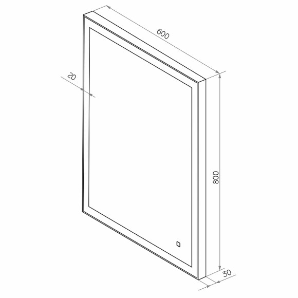 Зеркало Континент Solid 600х800 ЗЛП620 с подсветкой Серебро с сенсорным выключателем Зеркало Континент Solid 600х800 ЗЛП620 с подсветкой Серебро с сенсорным выключателем