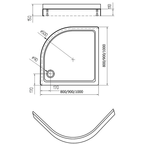 Акриловый поддон для душа Aquatek 80x80 DPA-0000007 Белый