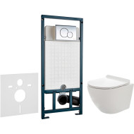 Комплект унитаза AQUAme AQM2002 с сиденьем Микролифт и инсталляцией WeltWasser WW Marberg 507 10000005949+10000005952 с клавишей смыва Хром глянцевый Комплект унитаза AQUAme AQM2002 с сиденьем Микролифт и инсталляцией WeltWasser WW Marberg 507 10000005949+10000005952 с клавишей смыва Хром глянцевый