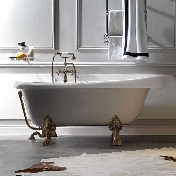 Акриловая ванна Kerasan Retro 170x77 105593 Белый Бронза Акриловая ванна Kerasan Retro 170x77 105593 Белый Бронза