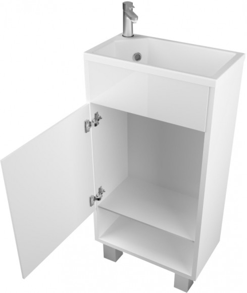 Тумба с раковиной 1MarKa Lira 40Н L У85921 Белая глянцевая