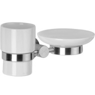Стакан для зубных щеток Remer Minimal Mi17INOXCR с мыльницей Нержавеющая сталь