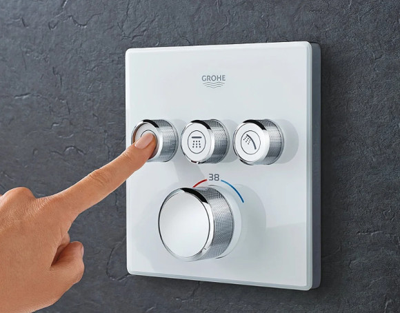 Смеситель для душа Grohe Grohtherm SmartControl 29157LS0 с термостатом Белая луна Смеситель для душа Grohe Grohtherm SmartControl 29157LS0 с термостатом Белая луна