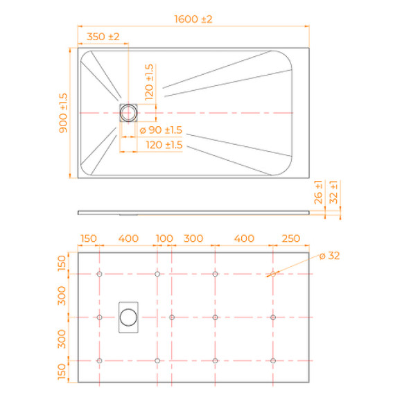 Душевой поддон из стеклопластика RGW TSS-W 150x90 553502915-01 Белый Душевой поддон из стеклопластика RGW TSS-W 150x90 553502915-01 Белый