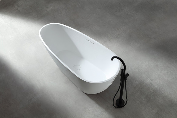 Ванна из искусственного камня Abber Dortmund 170x75 AM9911 Белая без гидромассажа