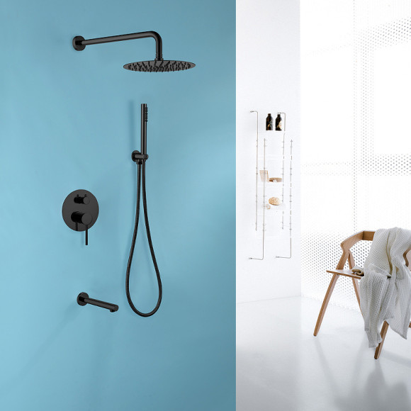 Душевая система Abber Emotion AF8817B Черная матовая Душевая система Abber Emotion AF8817B Черная матовая