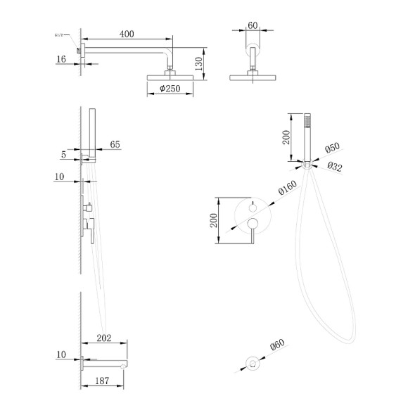 Душевая система Abber Emotion AF8817B Черная матовая Душевая система Abber Emotion AF8817B Черная матовая