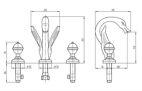 Смеситель для раковины Migliore Luxor 23085 Золото