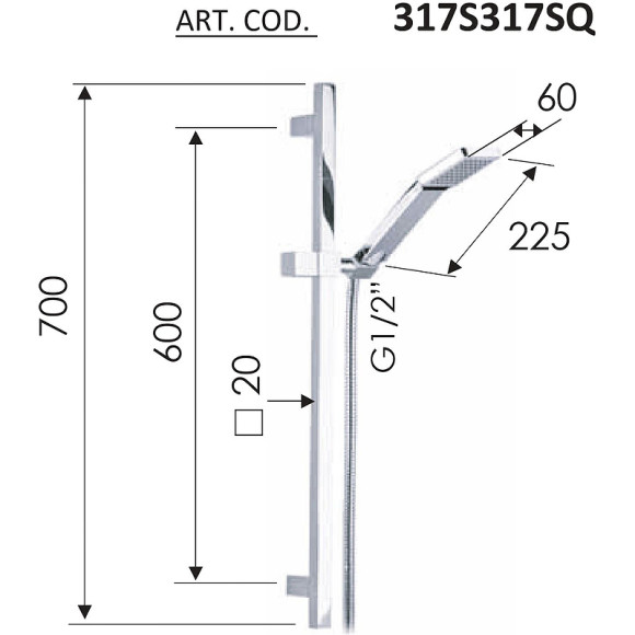 Душевой гарнитур Remer 317S317SQ Хром Душевой гарнитур Remer 317S317SQ Хром