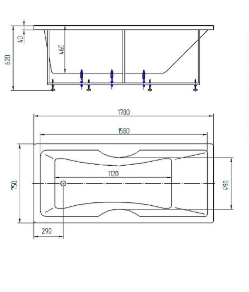 Акриловая ванна Aquatek Феникс 170x75 FEN170-0000043 без гидромассажа с фронтальной панелью с каркасом (разборный) со слив-переливом (слева) Акриловая ванна Aquatek Феникс 170x75 FEN170-0000043 без гидромассажа с фронтальной панелью с каркасом (разборный) со слив-переливом (слева)