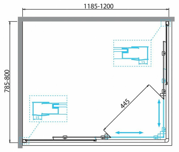 Душевой уголок BelBagno Due 120x80 DUE-AH-2-120/80-C-Cr профиль Хром стекло прозрачное Душевой уголок BelBagno Due 120x80 DUE-AH-2-120/80-C-Cr профиль Хром стекло прозрачное