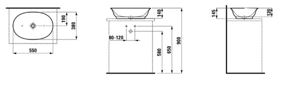 Раковина-чаша Laufen The New Classic 55 8.1285.2.400.112.1 Белая