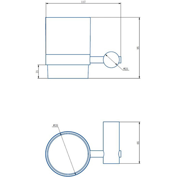Стакан для зубных щеток Haiba HB8406 Хром