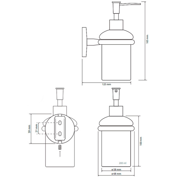 Дозатор для жидкого мыла Bemeta Nox 102408020 Черный матовый
