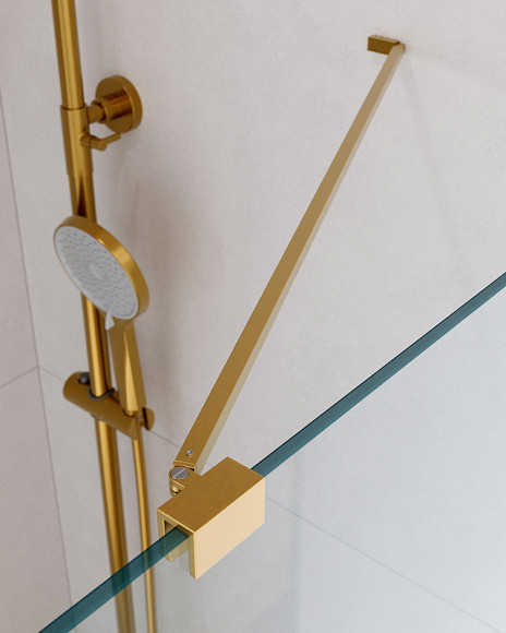 Душевой уголок Cezares Slider 110x80 SLIDER-AH-1-80-100/110-C-BORO профиль Брашированное золото стекло прозрачное