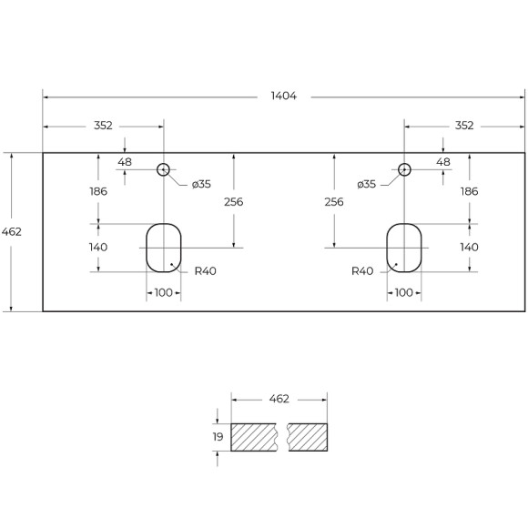 Столешница под раковину BelBagno 140 EK-140-2-BL Bianco Lucido Столешница под раковину BelBagno 140 EK-140-2-BL Bianco Lucido