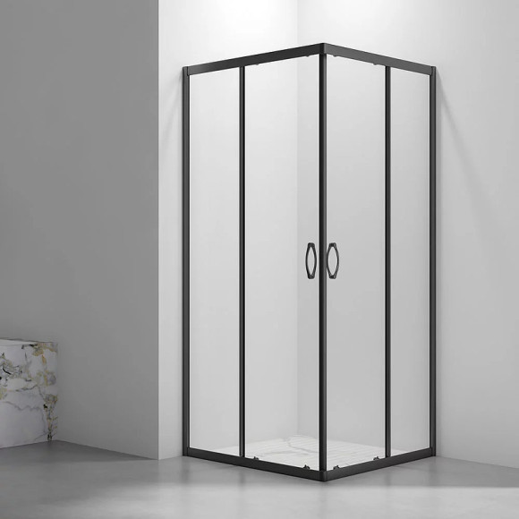Душевой уголок Veconi Rovigo RV-101B 80х80 RV101B-80-01-C5 профиль Черный матовый стекло прозрачное Душевой уголок Veconi Rovigo RV-101B 80х80 RV101B-80-01-C5 профиль Черный матовый стекло прозрачное