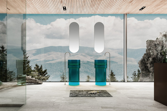 Раковина Abber Kristall 45 AT2701Aquamarin Бирюзовая