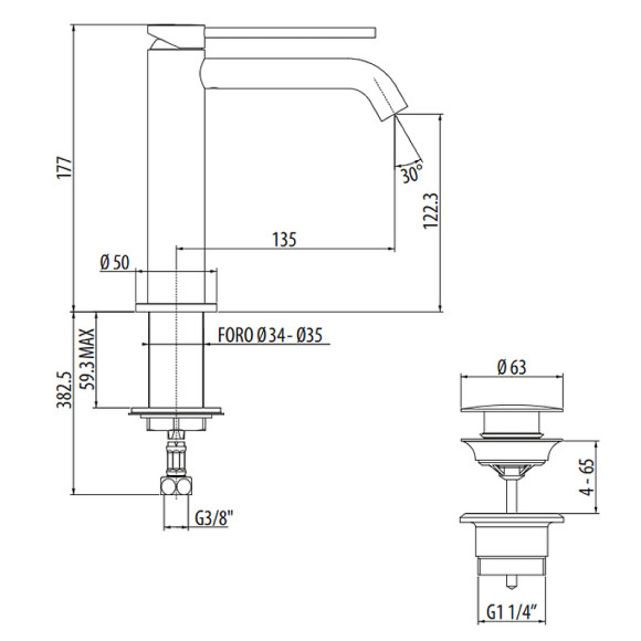 Смеситель для раковины Gattoni Circle Two 9144/91BO Белый матовый Смеситель для раковины Gattoni Circle Two 9144/91BO Белый матовый