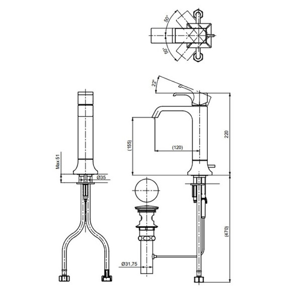 Смеситель для раковины Toto GC TLG08305R Хром Смеситель для раковины Toto GC TLG08305R Хром