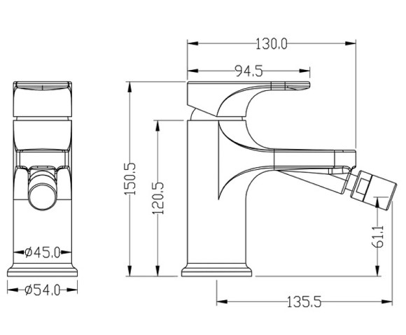 Смеситель для биде Boheme Spectre 456-NB Никель Смеситель для биде Boheme Spectre 456-NB Никель