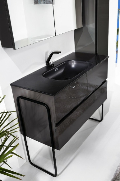 Тумба под раковину Boheme Armadi Art Vallessi 120 837-120-A glossy подвесная Антрацит глянец