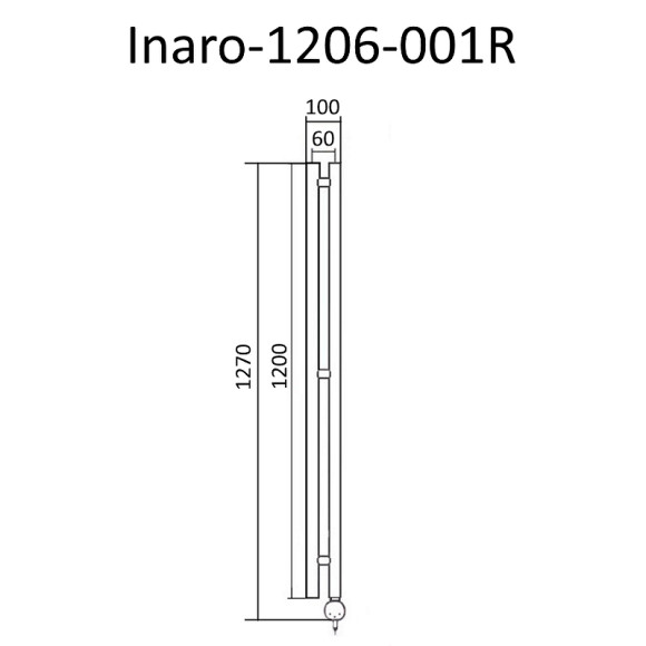Электрический полотенцесушитель Маргроид Inaro 1270x60 Inaro-1206-001R правый Хром