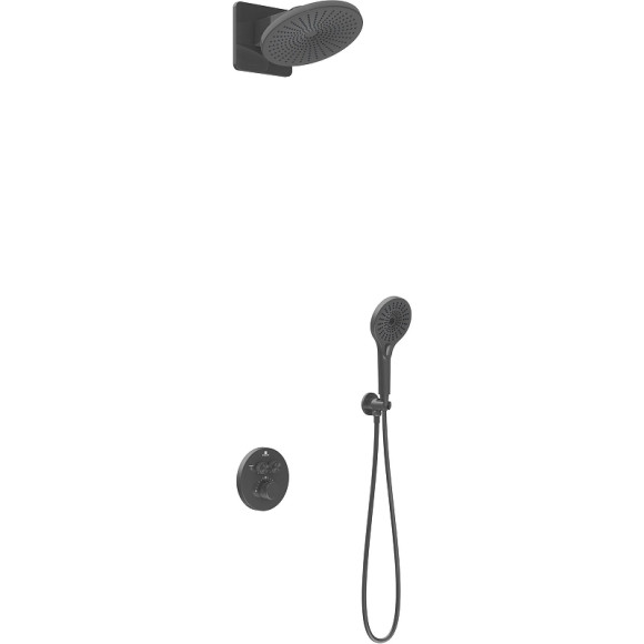 Душевая система Vincea Inspire VSFW-3I22MT5GM с термостатом Вороненая сталь