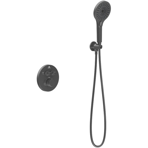 Душевая система Vincea Inspire VSFW-3I22MT5GM с термостатом Вороненая сталь