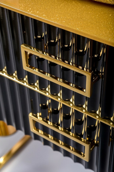 Тумба под раковину Boheme Armadi Art Monaco 100 866-100-BG Черный глянец Золото