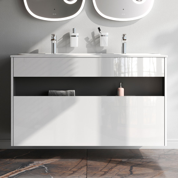 Тумба под раковину AM.PM Func 120 M8FFUX1201WG подвесная Белая глянцевая Тумба под раковину AM.PM Func 120 M8FFUX1201WG подвесная Белая глянцевая