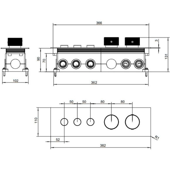 Смеситель для душа Allen Brau Liberty 5.33003-BN с термостатом Никель брашированный Смеситель для душа Allen Brau Liberty 5.33003-BN с термостатом Никель брашированный