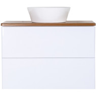 Тумба с раковиной Orange Otto 75 Ot-75TuWOOD+B08-360W подвесная Белая Ясень
