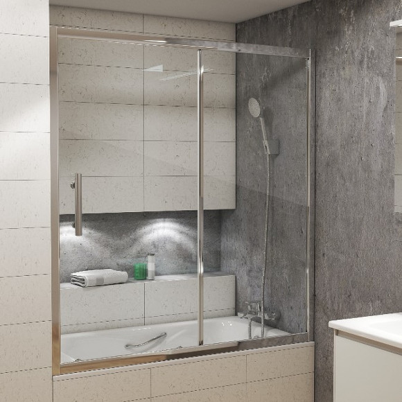 Шторка на ванну Grossman GR-170/2 Хром Шторка на ванну Grossman GR-170/2 Хром